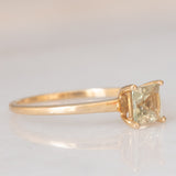 Solitario da cocktail moderno in oro giallo 10K con quarzo citrino (0.35ct ca.), anno 2016