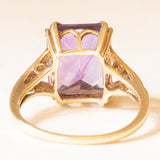 Anello da cocktail vintage in oro giallo 9K con ametista (3.80ct ca.), anno 1999
