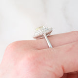 Anello ballerina vintage in platino con diamante fancy yellow (0.79ct) e diamanti (0.53ctw), anni ‘90