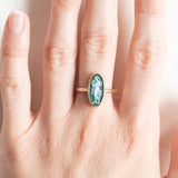 Anello antico in oro giallo 14K con cammeo su agata verde, primi del ‘900