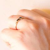 Trilogy vintage in oro giallo 14K con onici, anni ‘50