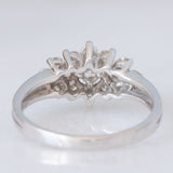Anello vintage in oro bianco 14K con diamanti di taglio brillante (0.58ctw ca.), anni ‘60/‘70
