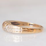 Anello a fascia vintage in oro giallo 9K con diamanti (0.18ctw ca.)