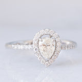 Anello a margherita a goccia in platino con diamanti (0.61ctw), anni ‘2000