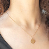 Ciondolo vintage in oro giallo 9K con scritta nascosta “I Love You” su disco da girare per farla comparire