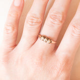 Trilogy antico in oro giallo 14K con diamanti di taglio rosetta (0.20ctw ca.), anni ‘20/‘30