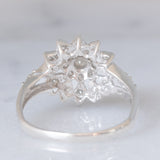 Anello a fiore in platino con diamanti di taglio brillante (0.50ctw), anni ‘60/‘70