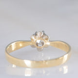 Solitario vintage in oro giallo 14K con diamante di taglio brillante (0.25ct ca.), anni ‘40/‘50