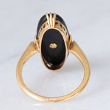 Anello Art Déco in oro giallo 18K con onice e diamante di taglio Rosetta (0.07ct ca.), anni ‘30