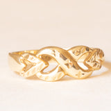 Anello vintage con infinito e cuori in oro giallo 14K
