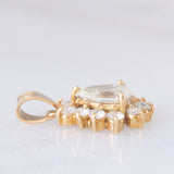 Ciondolo a margherita vintage in oro giallo 18K con diamanti (1.03ctw), anni ‘90