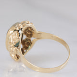 Anello da cocktail vintage in oro giallo 8K con spinello verde (3.80ct ca.), anni ‘70
