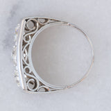 Trilogy Art Déco in oro bianco 18K con diamanti di taglio vecchio (1.60ctw ca.), anni ‘30/‘40