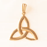 Ciondolo vintage a forma di triquetra (nodo trifoglio) in oro giallo 9K, anno 1994