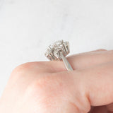 Anello vintage in oro bianco 14K con diamanti di taglio brillante (1ctw ca.), anni ‘70/‘80