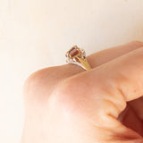 Trilogy vintage in oro giallo 9K con granati (1.20ctw ca.) e diamanti, anni ‘90