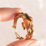 Orecchini Claddagh vintage in oro giallo 9K