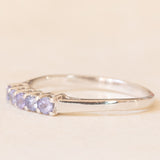 Veretta in oro bianco 9K con tanzaniti (0.20ctw ca.), anno 2006