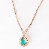 Collier in oro bianco 18K con smeraldo (1.20ct ca.) e diamanti di taglio brillante (0.58ctw ca.)