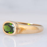 Solitario vintage in oro giallo 9K con cromodiopside (1ct ca.), anni ‘80