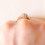 Anello vintage in oro giallo e bianco 9K con diamanti (0.10ctw ca.), anno 1998