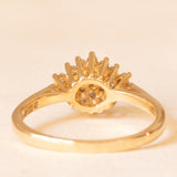Anello vintage in oro giallo e bianco 9K con diamanti (0.25ctw ca.), anni ‘80