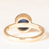 Solitario vintage in oro giallo 18K con zaffiro cabochon (2.50ct ca.), anni ‘60/‘70