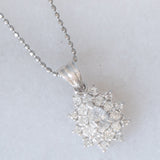 Collana vintage in platino con ciondolo con diamanti (0.56ctw), anni ‘80/‘90