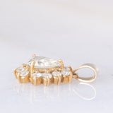 Ciondolo a margherita vintage in oro giallo 18K con diamanti (1.03ctw), anni ‘90