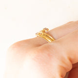 Anello vintage in oro giallo 18K con rubini sintetici (0.30ctw ca.), anni ‘60