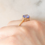 Solitario vintage in oro giallo 9K con tanzanite (1.80ct ca.)