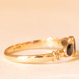 Trilogy vintage in oro giallo 14K con onici, anni ‘50