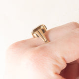 Anello vintage in stile Art Déco in oro giallo 8K con quarzo citrino (2.50ct ca.), anni ‘50