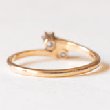 Anello Toi et Moi vintage in oro giallo 14K con diamanti di taglio vecchia Europa (0.20ctw ca.), anni ‘60/‘70