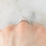 Anello a margherita vintage in platino con diamanti di taglio brillante (0.51ctw ca.), anni ‘70/‘80