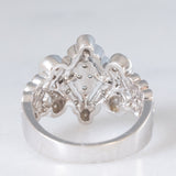 Anello vintage in oro bianco 14K con diamanti di taglio brillante (0.50ctw ca.), anni ‘70/‘80