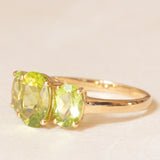 Trilogy vintage in oro giallo 9K con peridoti (3ctw ca.)