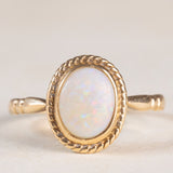 Solitario vintage in oro giallo 9K con opale (1ct ca.), anni ‘70 ca.