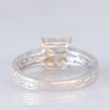 Anello vintage in oro bianco 18K con diamanti fancy gialli (1.23ctw) e diamanti bianchi (0.22ctw), anni ‘80/‘90