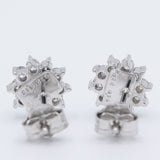 Orecchini a margherita vintage in platino con diamanti di taglio brillante (0.54ctw)