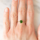 Solitario vintage in oro giallo 8K con cromodiopside (1ct ca.), anni ‘80