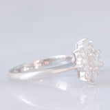 Anello a margherita in platino con diamanti (1ctw), anni ‘90
