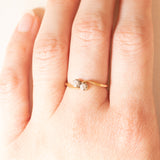 Toi et Moi vintage in oro giallo e bianco 18K con diamanti di taglio vecchia Europa (0.06ctw ca.), anni ‘60