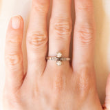 🤍 Toi et Moi in oro bianco 18K con diamanti di taglio vecchia miniera (0.24ctw ca.) e di taglio rosetta, anni ‘20