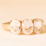 Trilogy vintage in oro giallo 9K con quarzi rosa (3.60ctw ca.), anno 2011