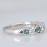 Veretta vintage in platino con alessandriti (0.43ctw) e diamanti (0.51ctw), anni ‘80/‘90