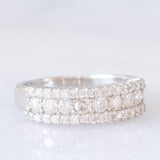 Anello a fascia vintage in platino con diamanti (1ctw), anni ‘80