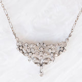 Collier Art Nouveau in oro bianco 14K con diamanti (0.90ctw ca.), anni ‘10/‘20