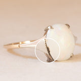Anello Art Déco in oro giallo e bianco 9K con opale (1.40ct ca.), anni ‘30