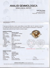 Anello a margherita vintage con diamante fancy di 1.68ct e con diamanti bianchi di contorno, anni ‘90/anni ‘2000